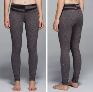 HP. Lululemon Wunder Under Pant Giant Herringbone Black/Brown.Heathered